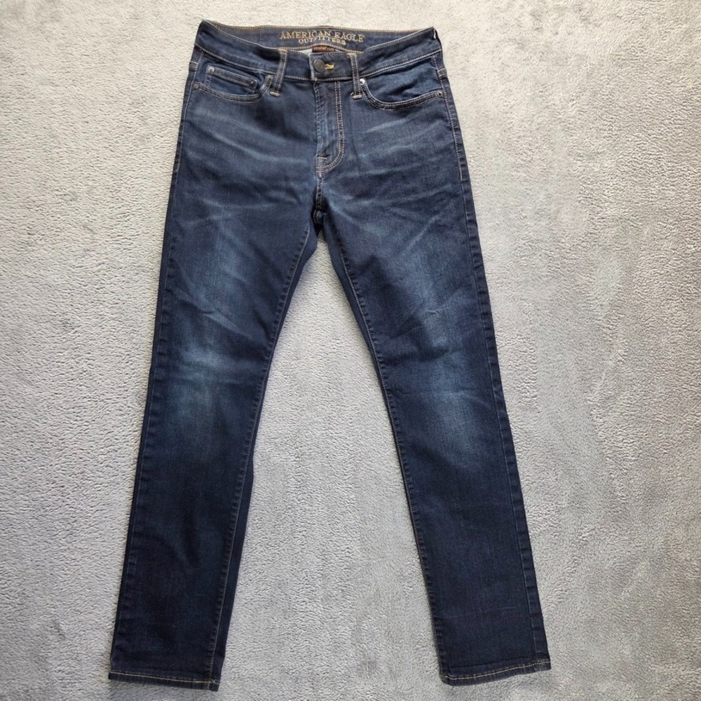 American Eagle Jeans Mens 28X30 Blue Slim Straight Low Rise Extreme‎ Flex Denim